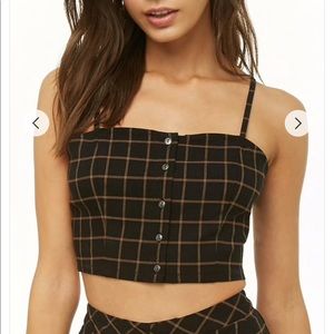 Forever 21 Cropped Button-up Tank